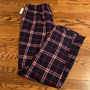 Blue and red plaid pj pants